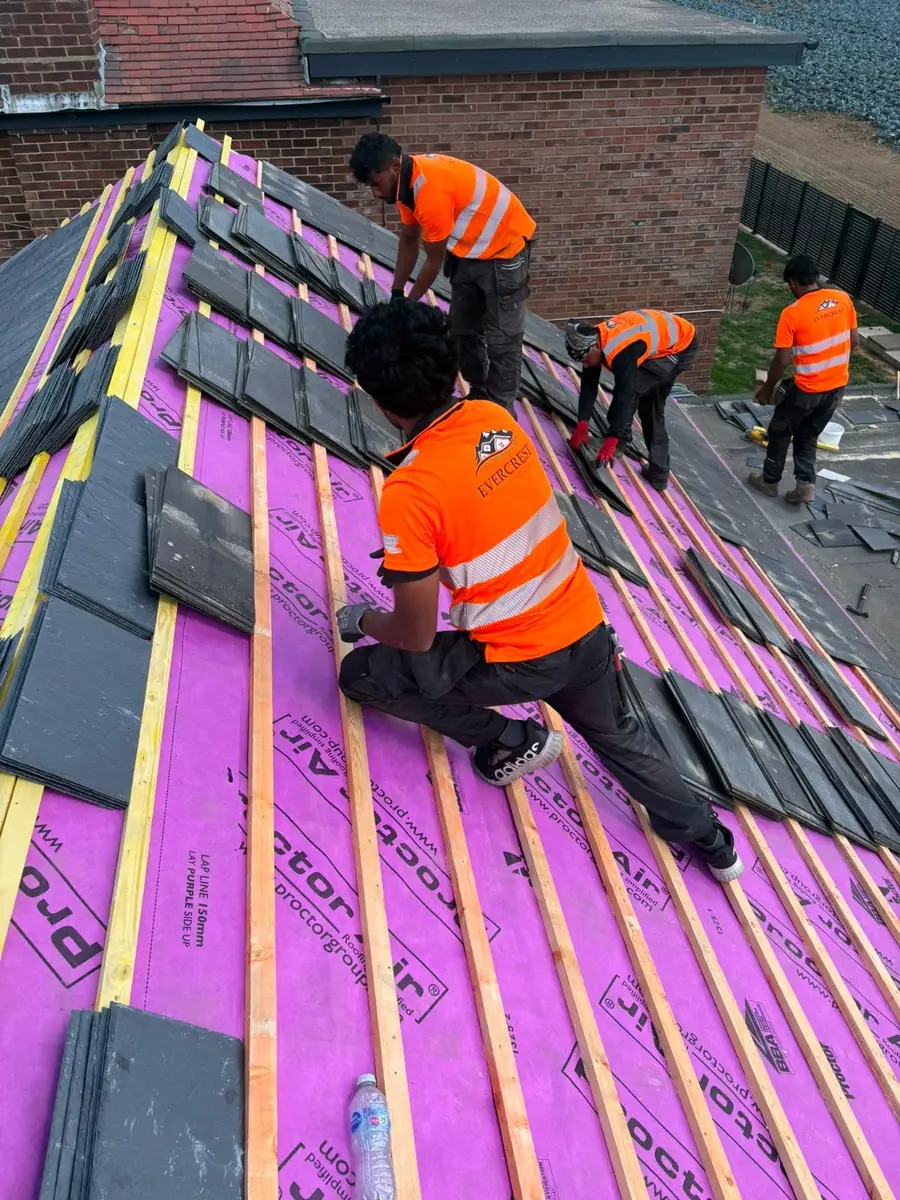 Slate roof replacement, and a fibreglass flat roof rebuilt in EPDM rubber, image 11