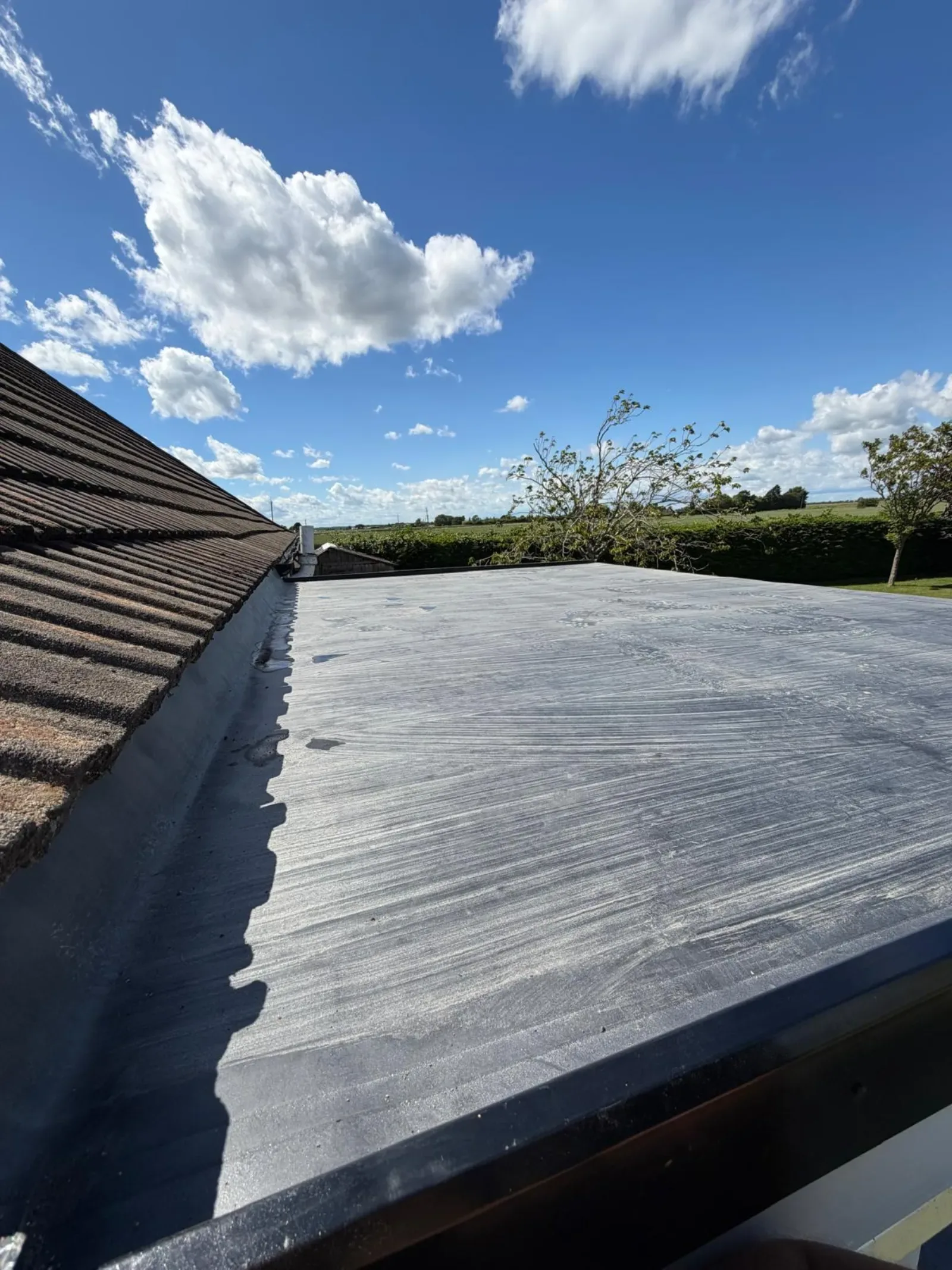 Flat roof stripped back to the joists and rebuilt in EPDM rubber