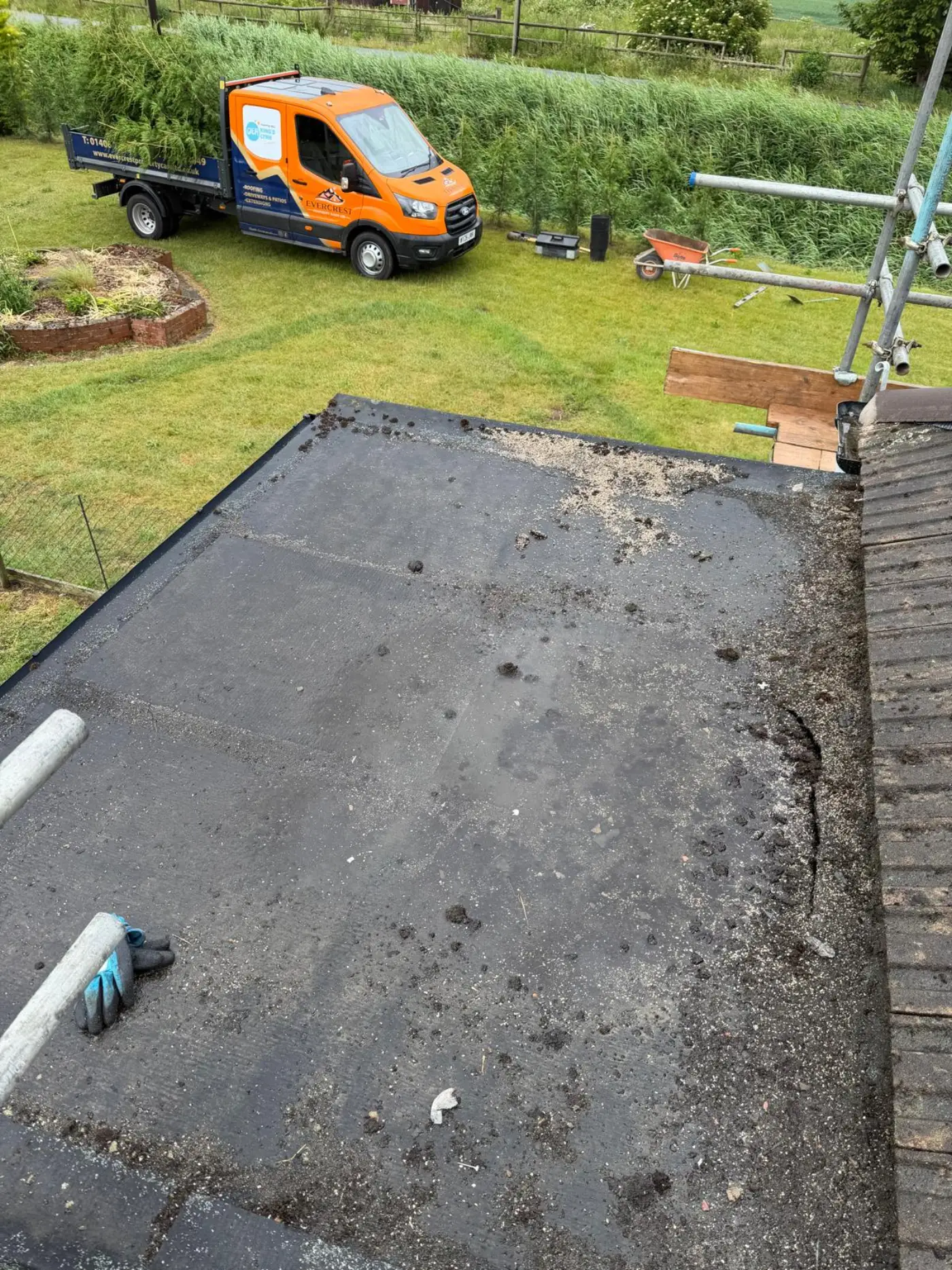 Flat roof stripped back to the joists and rebuilt in EPDM rubber, image 7