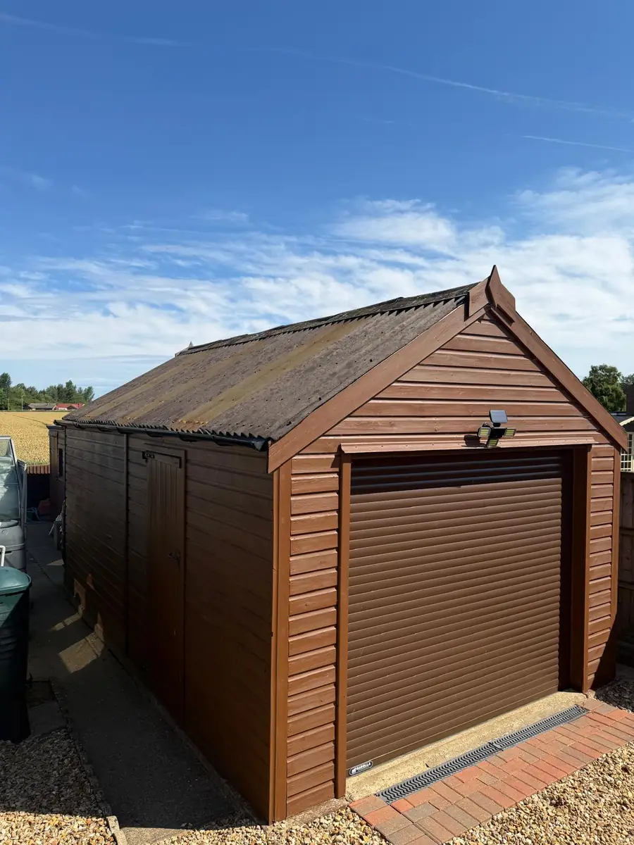 Garage roof in Redland 49 tile and a torch-on felt summer house roof, image 18